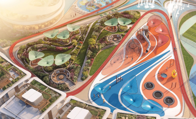Greenz community and amenities screenshot at 12:09:50